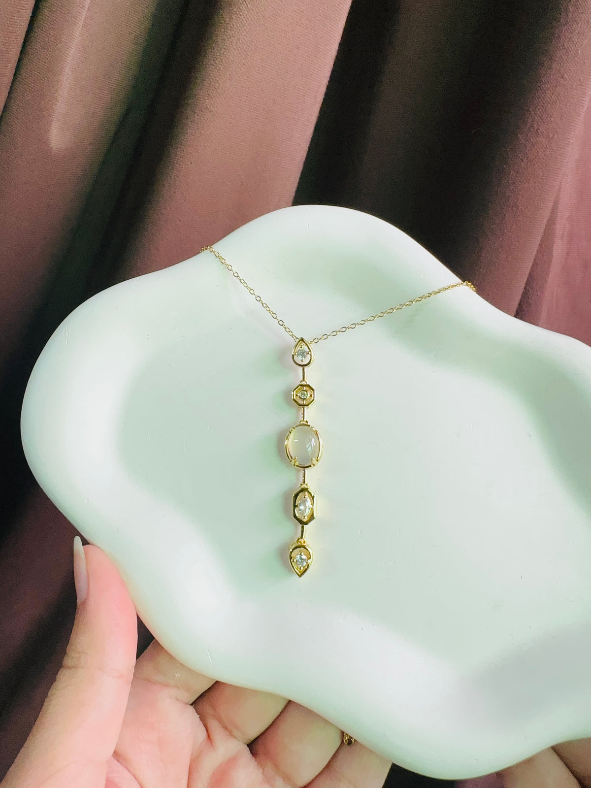 Aura Moon Drop Necklace