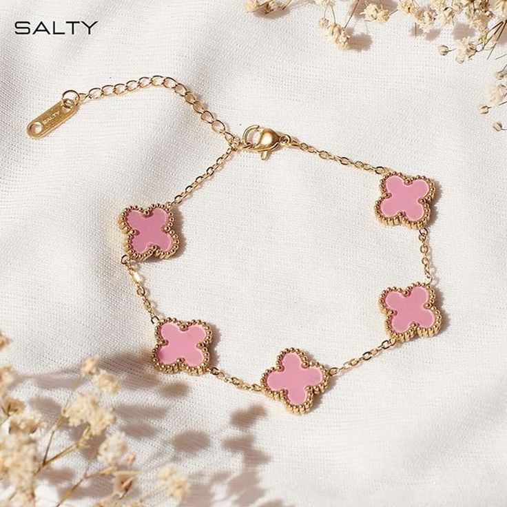 Pink Clover Bracelet