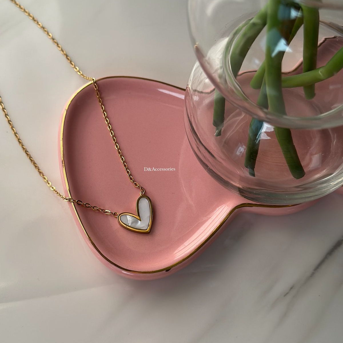 White Heart Necklaces