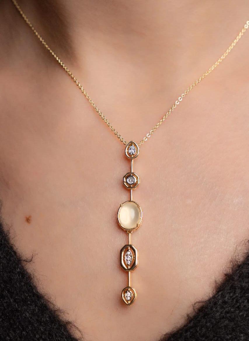 Aura Moon Drop Necklace